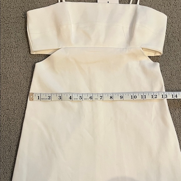 🩷 Zara NWT XS Cream Strappy Mini Dress Cutout Cotton/Polyester/Elastane blend - Picture 3 of 9